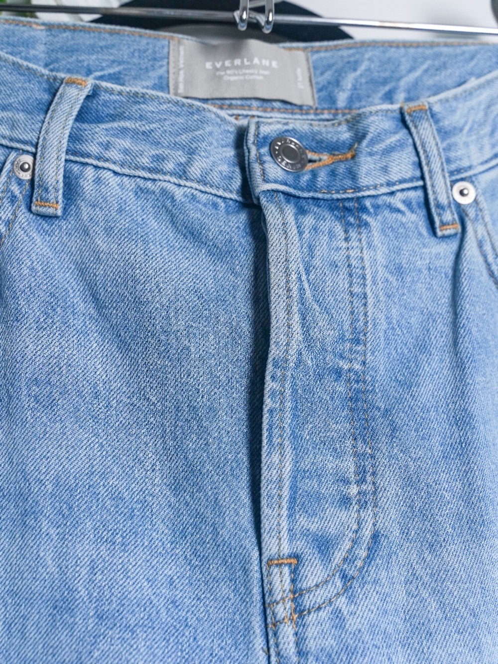 Everlane 90s Cheeky Jean Organic Cotton Light Wash Button Fly Straight Leg - Picture 4 of 6